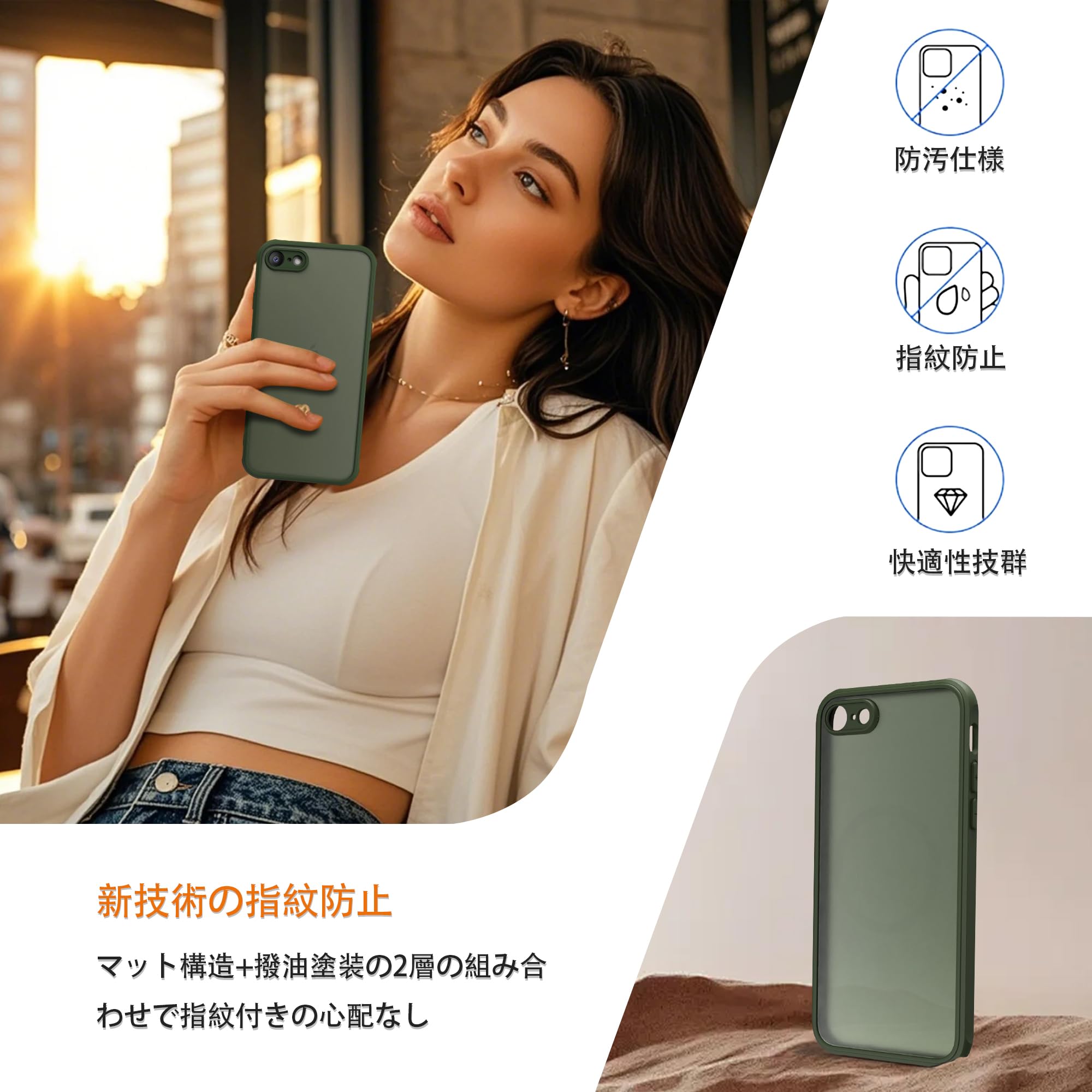Amazon.co.jp: PinLiSheng iPhone se3/se2 ケース 半透明 全面保護 い